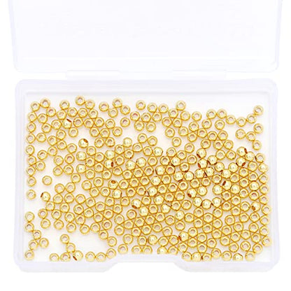 14K Gold Plated Round Spacer Beads 3mm 300pcs for Jewelry Making Findings Non Tarnish - color: 14K Gold, size: 3mm