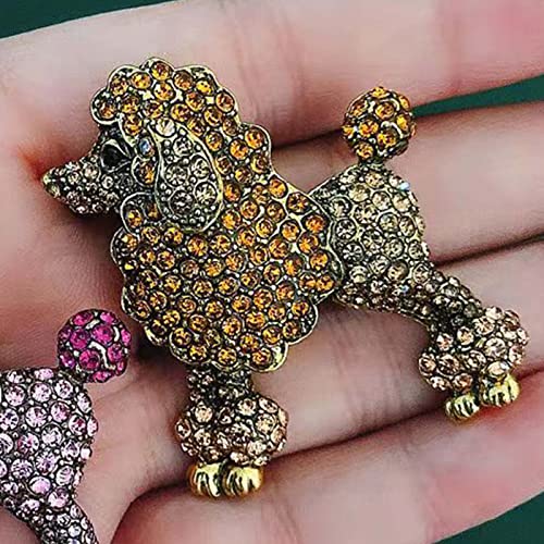 HETICA Animal Brooch for Women, Funny and Cute Flower Brooch Safety Pins Clothing Backpack Hat Decoration Enamel Pins Fashion Women Brooches and Pins Jewelry - style: Poodle