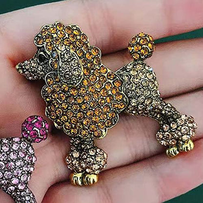 HETICA Animal Brooch for Women, Funny and Cute Flower Brooch Safety Pins Clothing Backpack Hat Decoration Enamel Pins Fashion Women Brooches and Pins Jewelry - style: Poodle