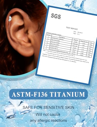 16G Astm F136 Titanium Internal Thread Flat Back Earrings Nose Studs Tragus Forward Helix Conch Cartilage Lobe Earrings Stud Medusa Labret Monroe Lip Ring Piercing Jewelry For Women Men - size: 16G--Style B-Opal