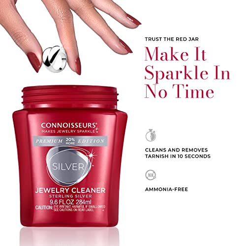 CONNOISSEURS Premium Edition Jewelry Cleaner, Value Size 9.6oz - Pick from Fine, Silver or Delicate Jewelry Cleaner - style: Silver Cleaner Premium - 9.6 Ounce