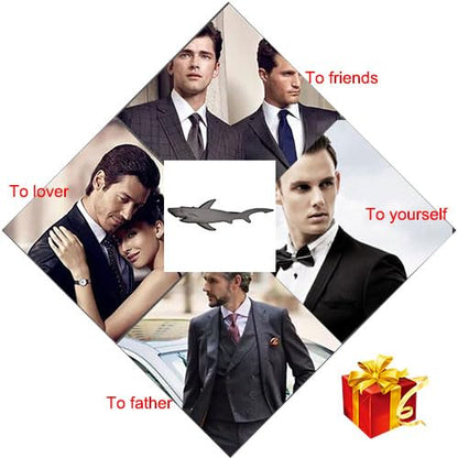 Yoursfs Shark Ties for Men Novelty Shark Tie Clips Funny Marine Animals Tie Clips - style: Grey Shark Tie Clips