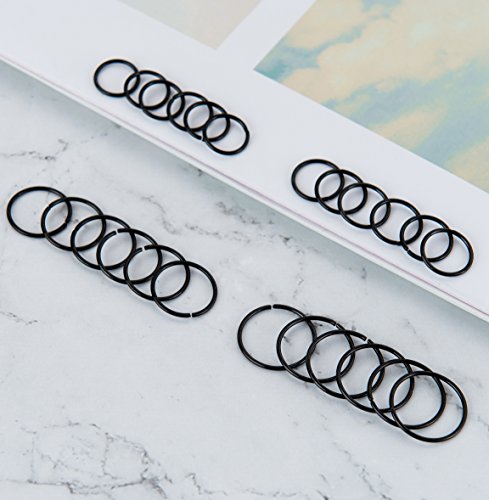 24Pcs 20G 316L Stainless Steel Nose Rings Hoop Tragus Cartilage Helix Piercing Lip Septum Ring 6-12MM Bendable - color: D: 24Pcs Black