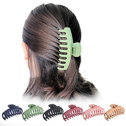 OWIIZI Hair Clip, 4.3 inches Matte Large Hair Claw Clips Non-Slip Ponytail Jaw Barrette Strong Hold Banana Jumbo Claw Clips for Women Long Thick Hair | Matte Claw Clips,Non-Slip Strong Hold Jumbo Ponytail Barrette,Jaw Clamps,Cute Hair Accessories,for Girl