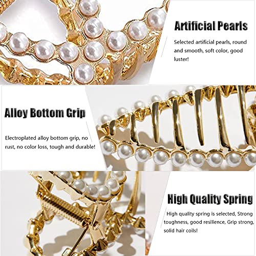 Hair Claw, Pearl Hair Clip, Strong Hold Hair Jaw Clips for Thick Hair, Fashion Hair Clips Accessories Gift for Women Girls Daughter Girlfriend - color: Small pearl hairpin