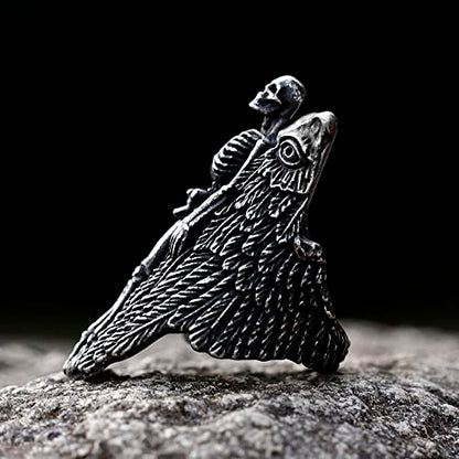 2023 Skull Ring Cool Evil Death Punk Rock Stainless Steel Rings Aly Style Jewelry - style: R1068
