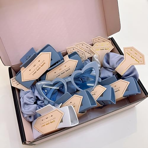 Bridesmaid Scrunchies Proposal Gifts Bachelorette Hair Claws Clips women heart sunglasses for Wedding Party Favors (Dusty Blue headband 48pcs) - color: Dusty Blue Headband 48pcs