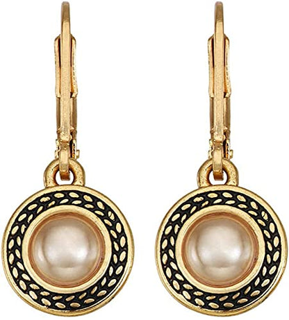 Handmade Sterling Silver Boho Crystal Dangle Leverback Earrings For Women - color: Gold