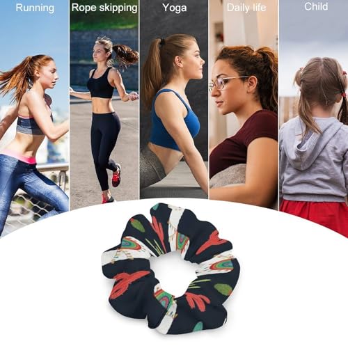 Coil Hair Ties for Thin Hair Llama Alpaca Cactus, Light-Grip Spiral Scrunchies, No-Slip Ponytail Holders That Add Volume and Fullness - color: Style (855)