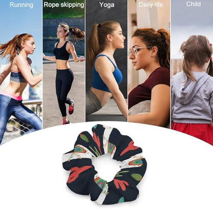 Coil Hair Ties for Thin Hair Llama Alpaca Cactus, Light-Grip Spiral Scrunchies, No-Slip Ponytail Holders That Add Volume and Fullness - color: Style (855)