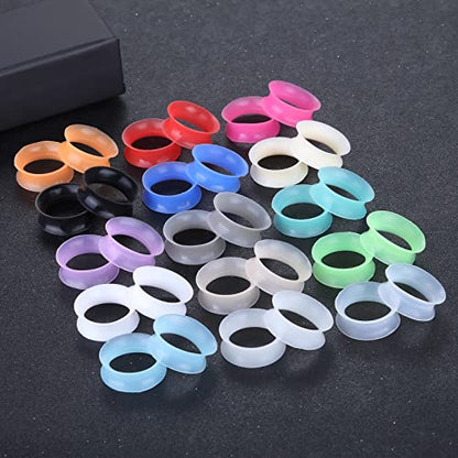 Xpircn 30Pcs Silicone Ear Gauges Flexible Ear Tunnels Plugs Stretchers Expander Double Flared Flesh Ear Piercing Jewelry for Women Men - style: Gauge:3/4"(20mm)
