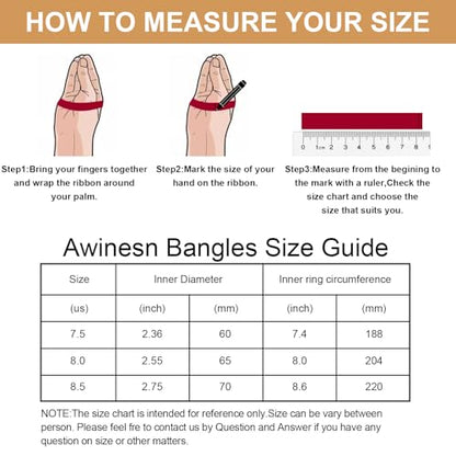 Awinesn 18K Gold Plated Bangles for Women Stainless Steel Glossy Stackable Thin Round Bracelets Solid Plain Polished Bangles Bracelets Set of 3 Jewelry for Women - size: 8.5 inches, style: wide-3-G