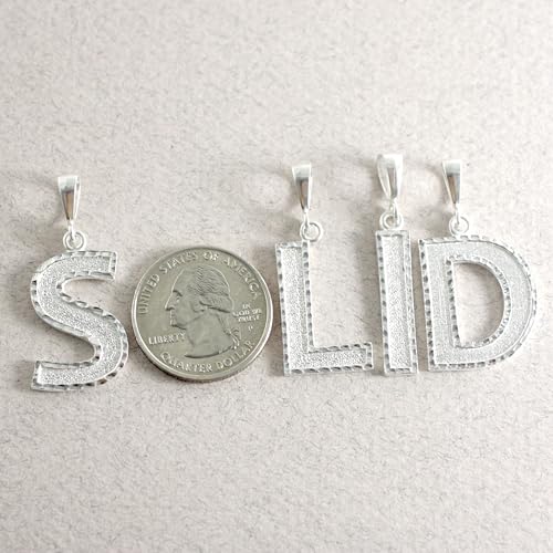 Personalized 1.0 Inch Solid.925 Sterling Silver Initial A-Z Charm - style: G