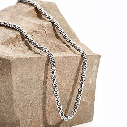 PAVOI 14K Gold Plated Adjustable Link Chain Necklace for Women | Box Rope Sphere Bead Serpentine Anchor Mariner Gold Chain Necklaces - color: White Gold, style: Rope