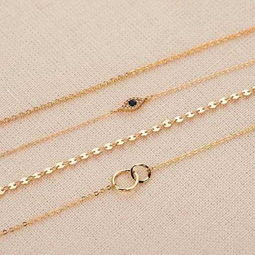 LOYATA Chain Bracelet Gold Link 14K Gold Plated Dainty Pearl Bracelet Simple Jewelry Gift for Women - style: Sequins
