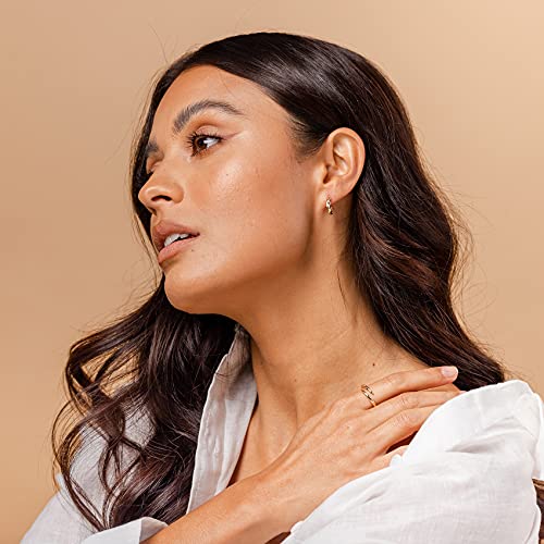 PAVOI 14K Gold Plated Chunky Huggies Earrings for Women - 925 Sterling Silver Posts Small Gold Huggie Hoop Earrings - Ultra Thick Hoops Trendy Jewelry - style: Twisted