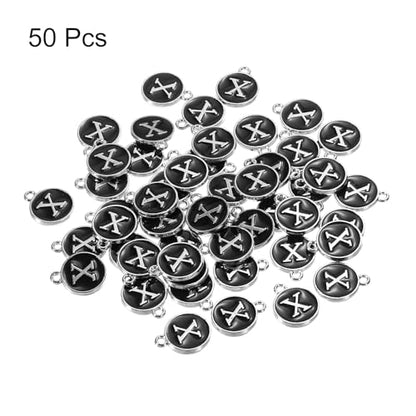 MECCANIXITY Alphabet Enamel Letter Charm Jewelry Charm Pendant for Jewelry Making, Bracelet, Craft - style: X
