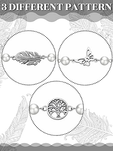 Jetec 3 Pcs Pearl Cinch Clips Sweater Dress Shirt Shawl Scarf Clips Waist Sinchers Cardigan Brooches for Women Clothing - color: silver, style: Pearl Style
