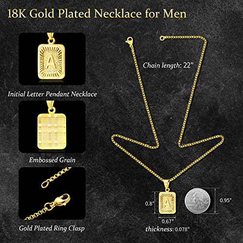 JSJOY Graduation Gifts 2026 Gold Initial Necklaces for Women Men Gold Letter Necklaces 26 Capital A-Z Letter Pendant Necklaces for Women Square Monogram Necklace for Her Initial Necklaces - color: Gold Letter J
