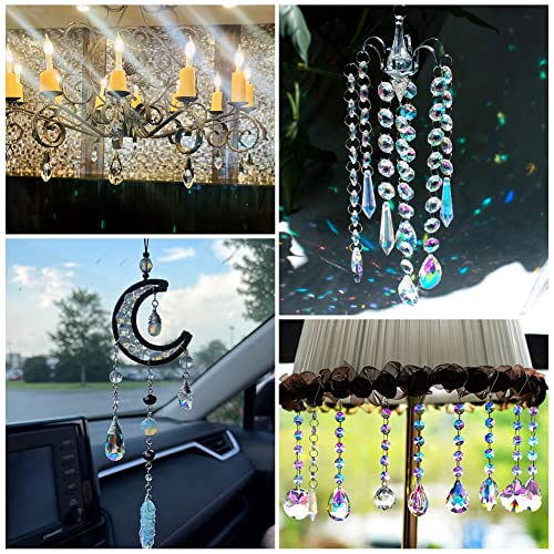KISSITTY 100pcs/box Teardrop Crystal Charms Beads Faceted Glass Loose Beads 10 Colors Water Drop Charm Beads 16x9x5mm for Bracelet Earrings Necklaces Jewelry Making with Hole 1mm