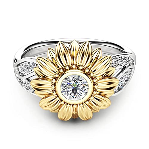 925 Sterling Silver Spinner Ring Meditation Ring Band Wide Hammered Worry Band - color: Sunflower