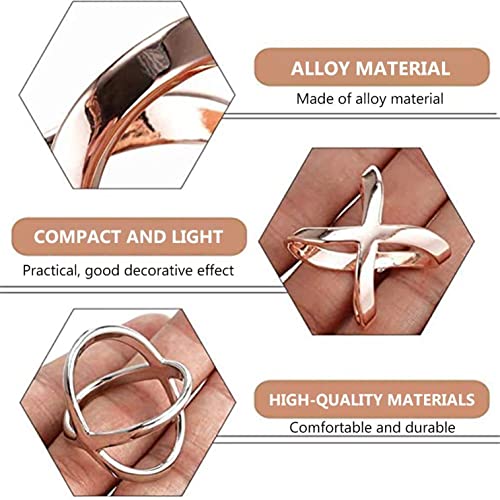 Scarf Clip Rings, 3Pcs X-shaped Scarf Ring Buckles for Shawl, Neckerchief
