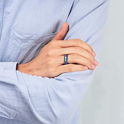 King Will 4mm 6mm 8mm Tungsten Carbide Wedding Band for Men Size 5-15 - color: A-6mm blue-purple