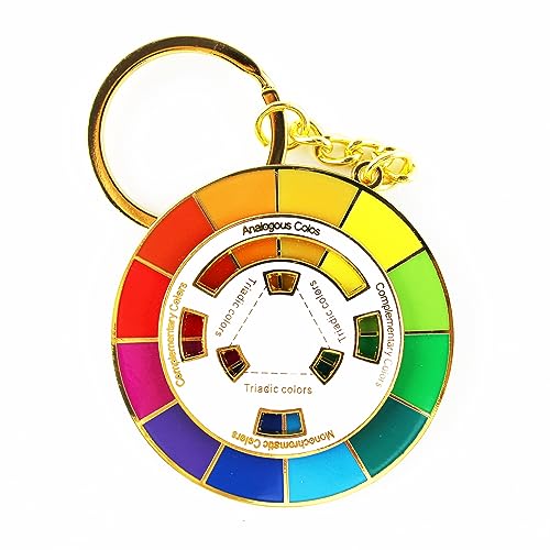 Color Wheel Pin Enamel brooch Spinning Wheel Christmas Gift art pin backpack lapel kawaii pins - style: colour wheel white keychain