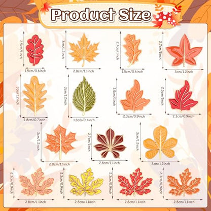 SANNIX 15Pcs Fall Pins, Fall Leaf Pin Thanksgiving Enamel Lapel Pins Autumn Maple Leaf Brooches Badges for Party Favors Backpacks Bags Hats Holiday Accessories - style: Maple Leaf Pin
