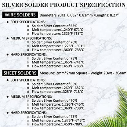Sadnyy 330 Pcs 3 Grams Silver Jewelry Solder Chip and 3 Pcs Soft Medium Hard Silver Solder Wires, Ultra Tiny Medium Density Precut Chips Easy Welding Equipment for Jewelry Making 2 x 2 mm (E, M, H) - color: Silver