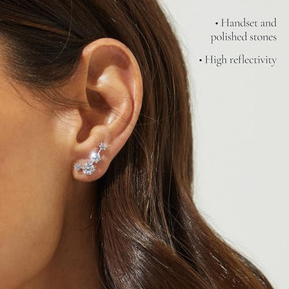 Nadri Climber Earrings for Women - Bridal Gifts and Wedding Jewelry - Ear Cuffs and Ear Climbers - color: Rhodium