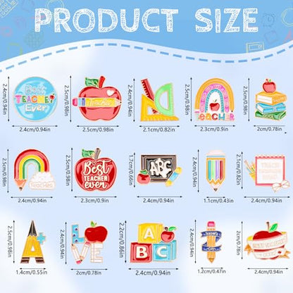 SANNIX 15Pcs Multicolor Teacher Pins, School Teacher Lapel Pins, Brooch Pin for Clothes, Bags, Hats & Accessories - style: Teacher Pin
