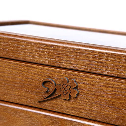 Changsuo Wooden Jewelry Box for Women with Drawer, Small-sized Jewelry Storage Organizer with Acrylic Lid - size: One-drawer