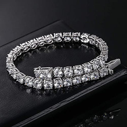 Tennis Bracelet for Women 3mm Cubic Zirconia 18K White Gold/Yellow Gold Plated - color: White Gold, size: 3mm