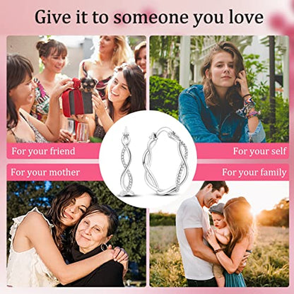 NARMO 925 Sterling Silver Earrings for Women Hypoallergenic Hoop Earrings - color: Twist Irish Celtic Knot