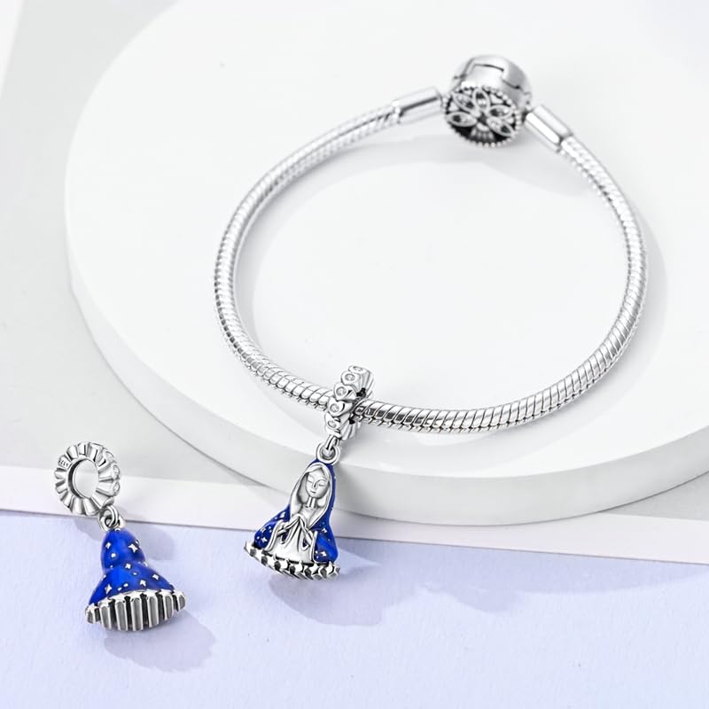 MULA 925 Sterling Silver Charms for Bracelets and Necklace Family Pendants | Airplane Travel Dangle Beads Family Tree Jewelry Charms for Women - color: Dainty Goddess