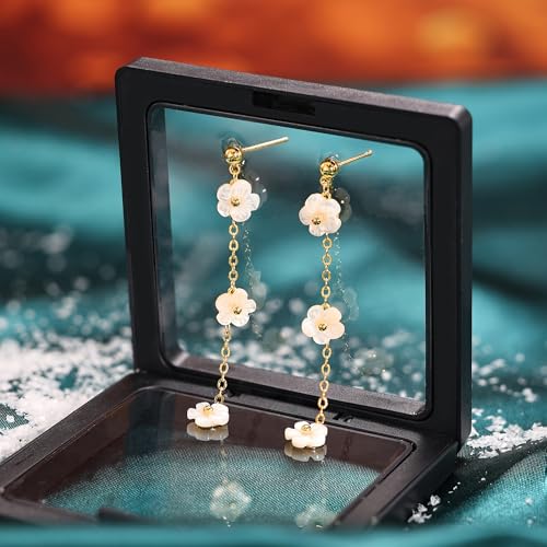 Moodear Pearl Earrings for Women, 14K Gold Plated Drop Earrings Jewelry | Lightweight Hypoallergenic Pearl Drop Dangle Earrings, Wedding Jewelry Gift, Dainty Design, Daily Wear & Special Occasions - style: flower drop earrings