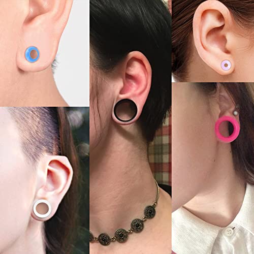 Xpircn 30Pcs Silicone Ear Gauges Flexible Ear Tunnels Plugs Stretchers Expander Double Flared Flesh Ear Piercing Jewelry for Women Men - style: Gauge:4G(5mm)