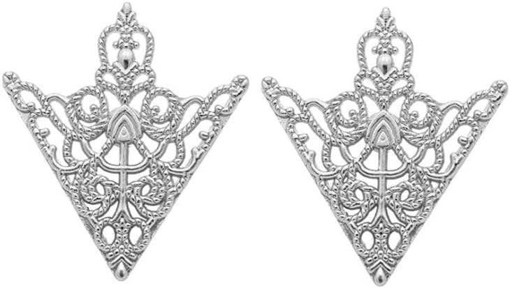 5 Pairs Retro Hollow Pattern Shirt Collar Brooches For Women And Men Gold Plated Triangle & Simple Elegant Double Leaf Collar Pin Brooches Gold Silver Plant Brooch Jewelry - style: Silver sj