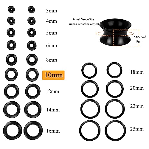 Xpircn 30Pcs Silicone Ear Gauges Flexible Ear Tunnels Plugs Stretchers Expander Double Flared Flesh Ear Piercing Jewelry for Women Men - style: Gauge:00G(10mm)