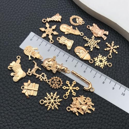WOCRAFT 60pcs KC Gold Christmas Bracelet Charms for Jewelry Making Sets DIY Necklace Bracelet Keychain Crafting Charms Kit Craft Supplies (SN828) - color: KC Gold, size: Christmas Charms