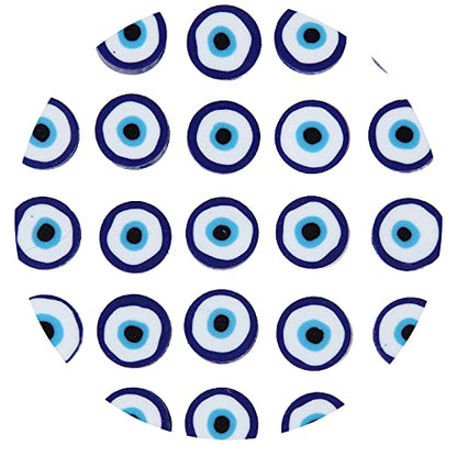 100pcs Evil Eye Polymer Clay 10mm Spacer Beads for Women Jewelry Making DIY Bracelet Necklace Hair Clip Accessories (Blue Evil Eye) - color: Blue Evil Eye
