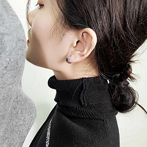 Stainless Steel Hoop Earrings for Women Men Minimalist Huggie Earrings Gold Silver Black Hypoallergenic Small Round Earrings - color: 3 Pairs