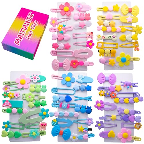 70PCS Hair Accessories for Girls Little Girl Hair Clips Barrettes for Baby Toddler Teens Women Kids Cute Candy Colorful Flower Gift for 6-18 Ages (Girls Hair Accessories) - color: Girls Hair Accessories