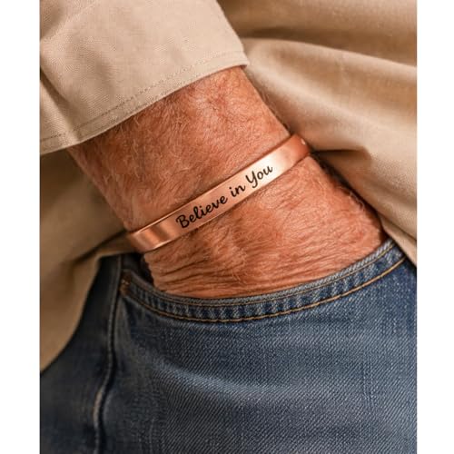 Touchstone Inspirational Copper Engraved Magnetic Bracelets for Women-Personalized Jewelry Gifts for Best Friend/Mom/Daughter/Sister - Adjustable Bracelet in a Gift Box Believe in You - style: Believe in You