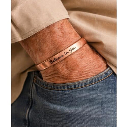 Touchstone Inspirational Copper Engraved Magnetic Bracelets for Women-Personalized Jewelry Gifts for Best Friend/Mom/Daughter/Sister - Adjustable Bracelet in a Gift Box Believe in You - style: Believe in You