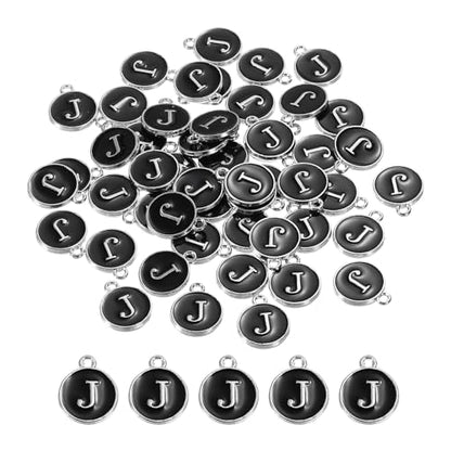 MECCANIXITY Alphabet Enamel Letter Charm Jewelry Charm Pendant for Jewelry Making, Bracelet, Craft - style: J