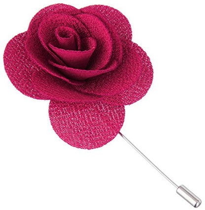 Gentleman's Essentials Premium Handmade Flower Lapel Pin Boutonniere - color: Amaranth Red [Begonia]