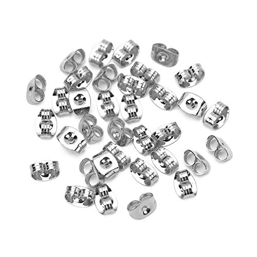 150Pcs Ball Post Earring Studs for Jewelry Making,Earring Studs Ball Post Earrings with Loop with 200Pcs Butterfly Earrings Back Replacements for DIY Jewelry Making Findings(White K) - color: White K