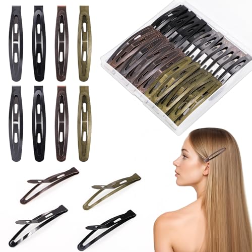 obeoby 40Pcs 2.36In Metal Snap Hair Clips No-slip Barrettes for Women Girls | 5 Vintage Metallic Colors, Small Flat Hair Pins Accessories for Thick Thin Fine Long Short Styling Gifts - color: Classic Color